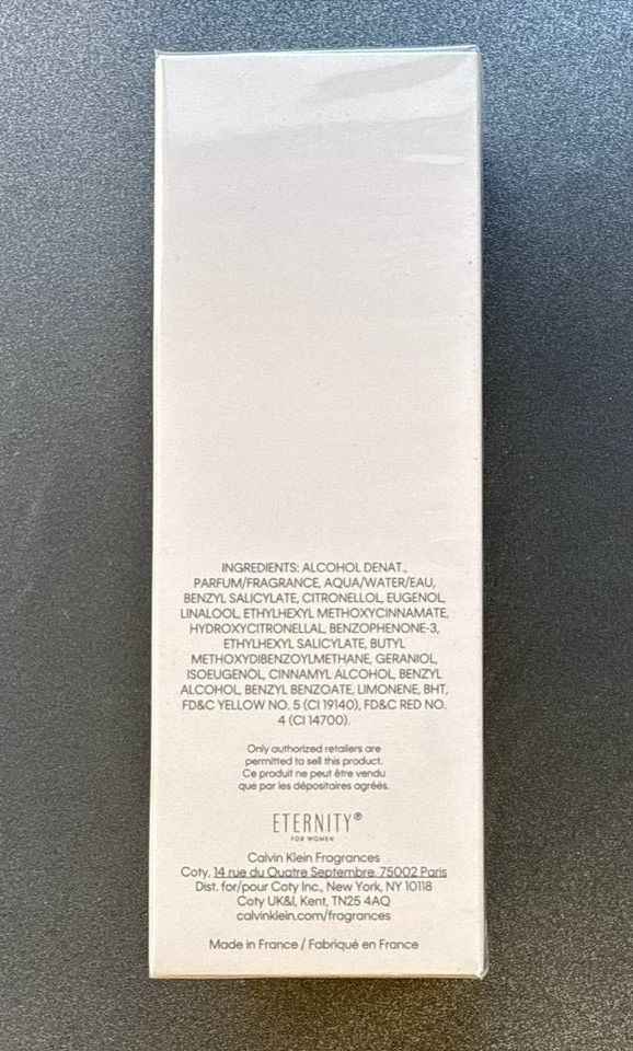 CALVIN KLEIN ETERNITY Eau de Parfum Spray 100ml For Women *GENUINE* NEW