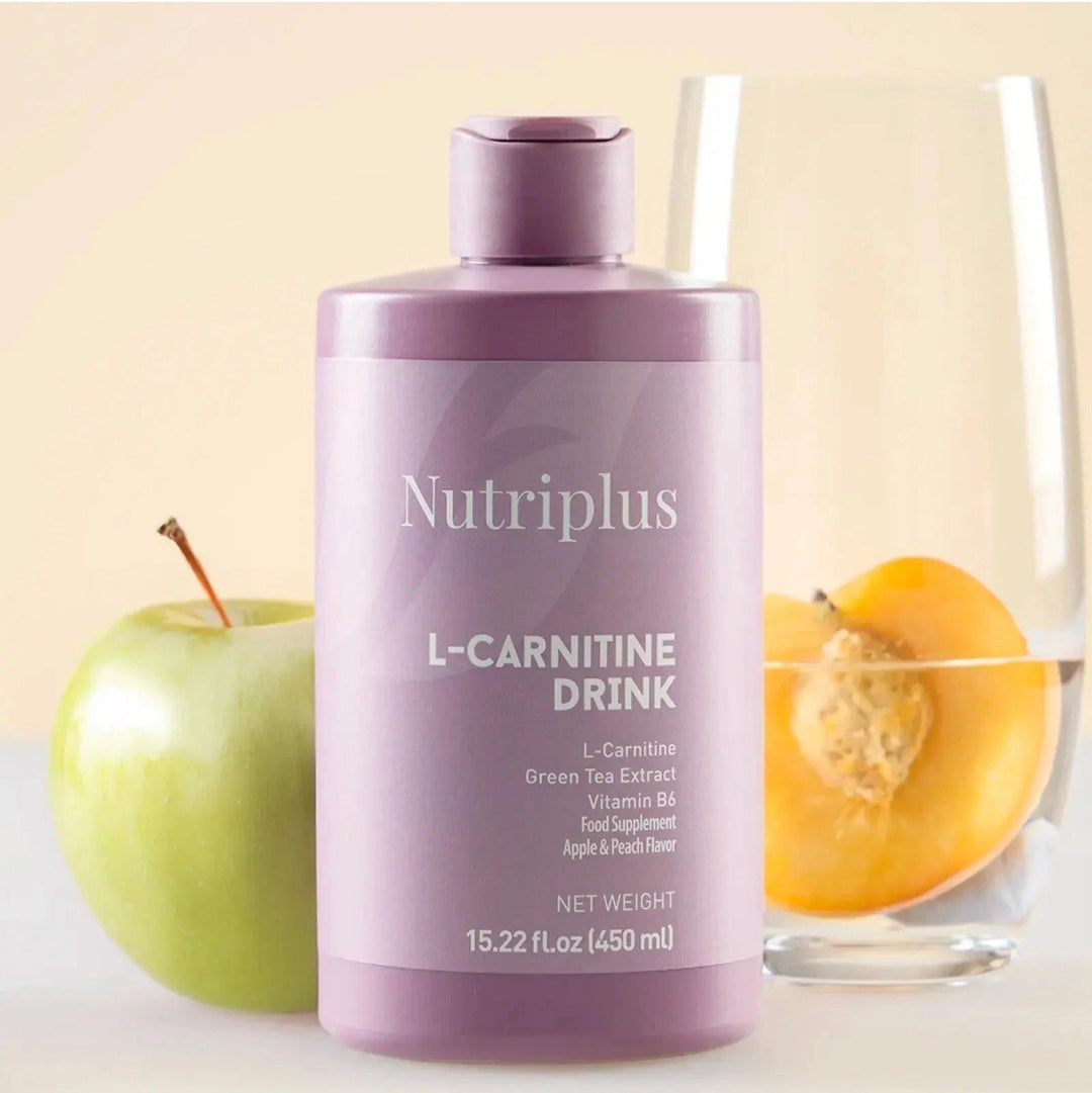 Nutriplus L-Carnitine Apple & Peach 450ml Gluten Free Lactose Free Green Tea