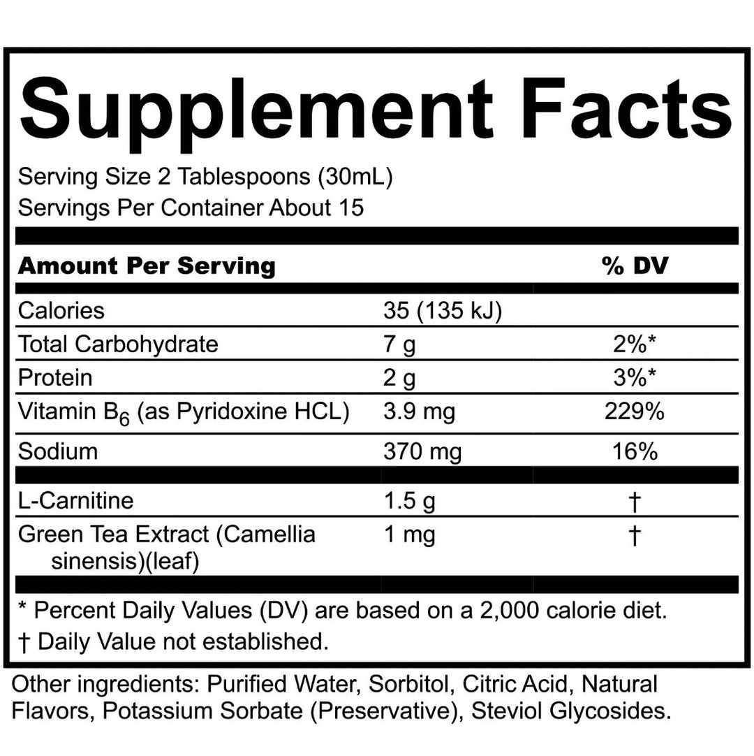 Nutriplus L-Carnitine Apple & Peach 450ml Gluten Free Lactose Free Green Tea