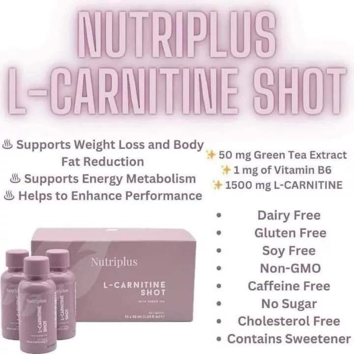 Nutriplus L-Carnitine Shot with Green Tea Weight Loss Antioxidant Farmasi 15pcs