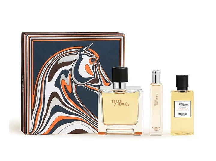 HERMES TERRE D'HERMES Pure Perfume 75ml + 15ml + Shower Gel 40ml GIFT SET