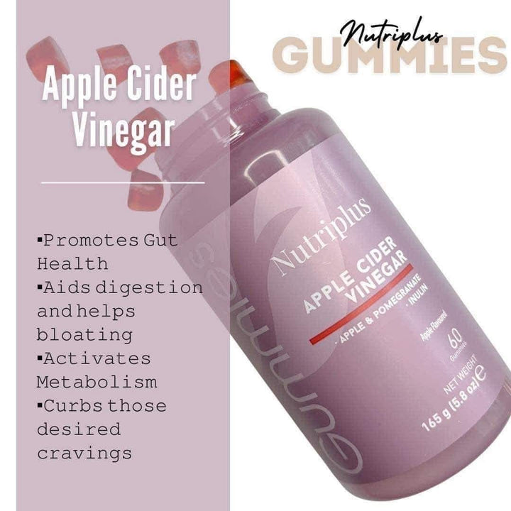 Nutriplus ACV Apple Cider Vinegar Gummies Vegan Weight Loss Gut Health